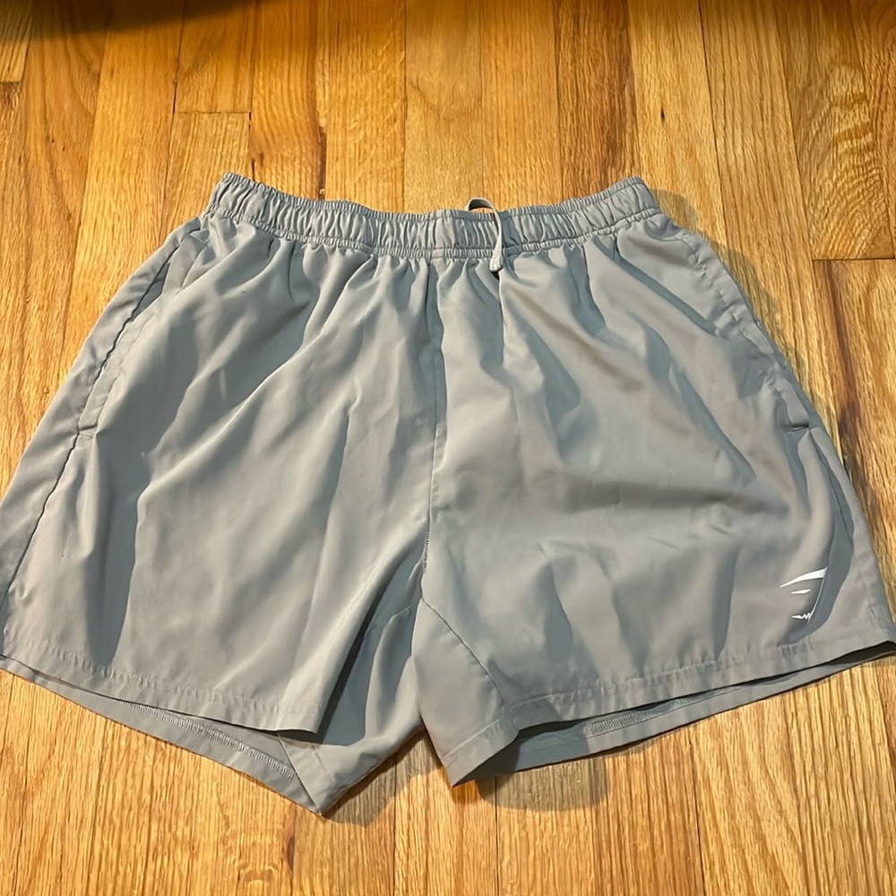 Men’s grey gymshark shorts, size M